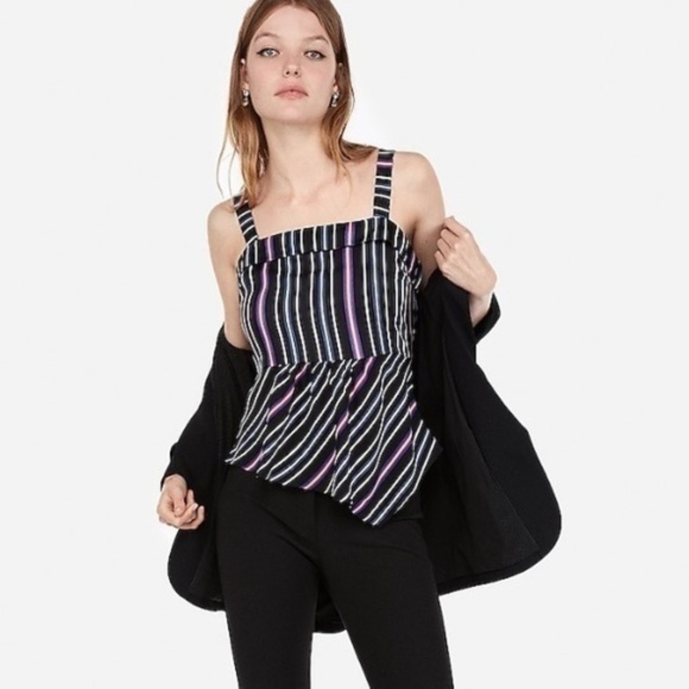 Express asymmetrical striped tank NWT